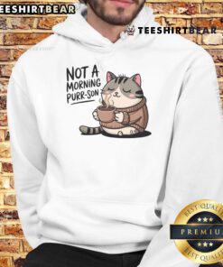 Cute cat hoodie featuring a playful design with the phrase Not a Morning Purr-son, perfect for cat lovers and cozy wear.