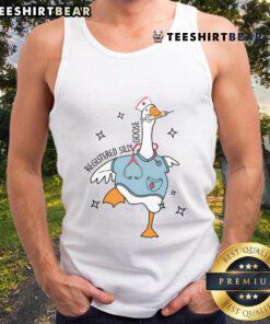 Alt Text: Cute nurse registered in a silly goose nursing school tank top, showcasing a fun and playful nursing theme.