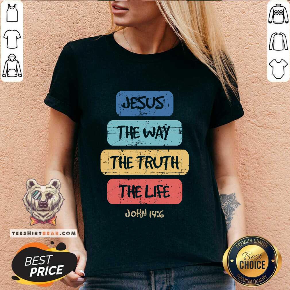 Funny John 146 Jesus The Way Truth Life Bible Lover Christian V-neck