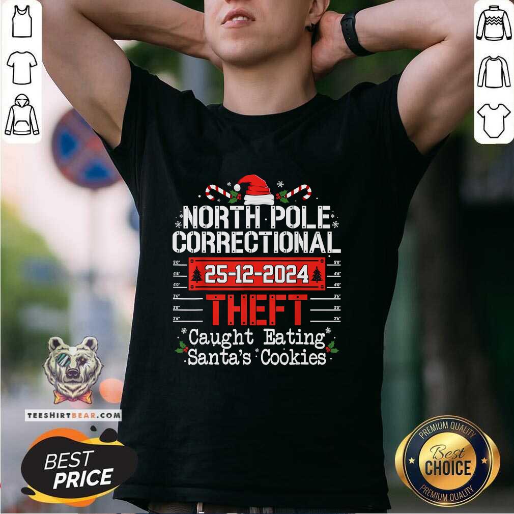 Funny North Pole Correctional Theft Caught Eating Santa's Cookies T-Shirt