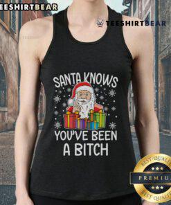 Funny Santa Claus tank top featuring 'You've Been a Bitch' text for a humorous Christmas look.