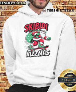Alt Text: Funny Skibidi Rizzmas hoodie featuring an inappropriate Santa face design, perfect for holiday humor and festive style.