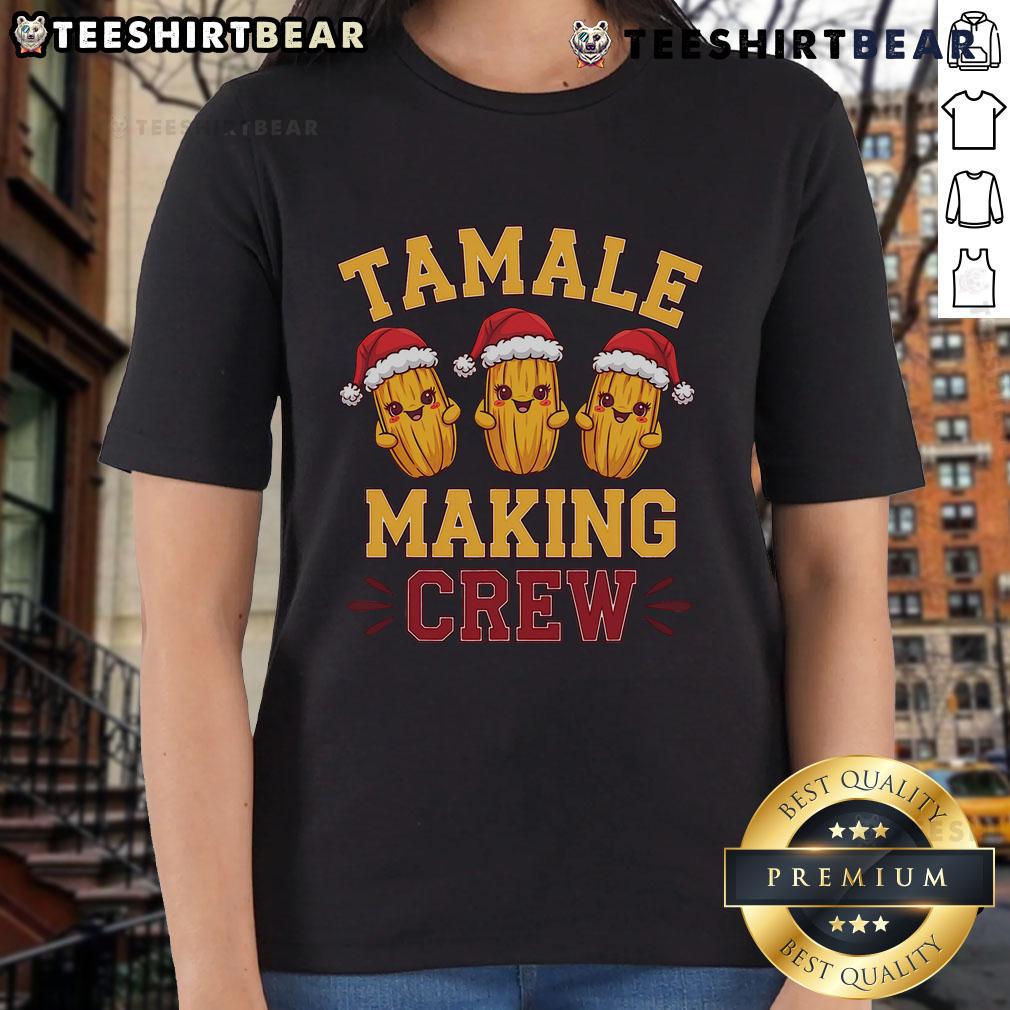 Funny tamale making crew at a Mexican Christmas, featuring cheerful ladies in festive attire and a vibrant kitchen scene.