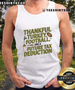 Funny Thanksgiving pregnancy announcement tank top featuring a humorous design celebrating new beginnings.