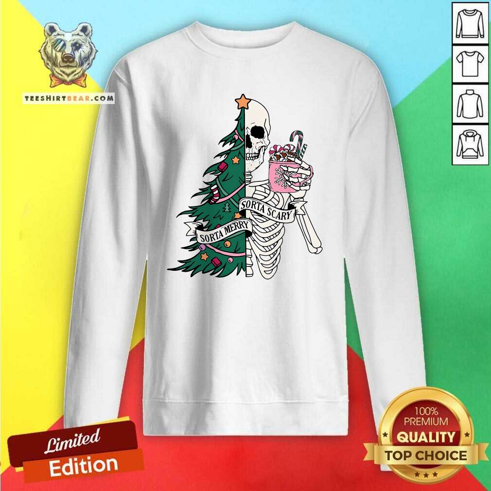 Good Christmas Sorta Merry Sorta Scary Skeleton Xmas Tree Sweatshirt