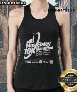 Runner wearing Good Mos Eisley 10k Marathon benefiting Star War tank top, showcasing vibrant design and marathon spirit.