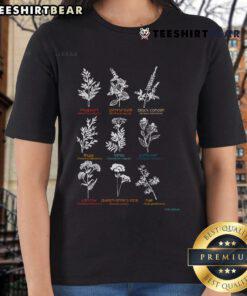 Good Mugwort Pennyroyal Black Cohosh Herbs Lovers Ladies Tee featuring botanical illustrations and stylish design.
