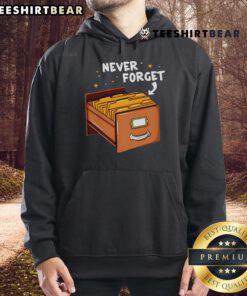 Cozy Good Never Forget Card Catalog Hoodie showcasing a vibrant graphic design, perfect for book lovers and nostalgia fans.