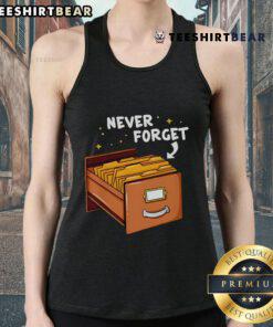 Good Never Forget Card Catalog Tank Top featuring vibrant graphic design, perfect for book lovers and casual wear.