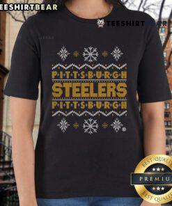Good Pittsburgh Steelers Holiday Ladies Tee featuring team colors and festive design, perfect for game day celebrations.