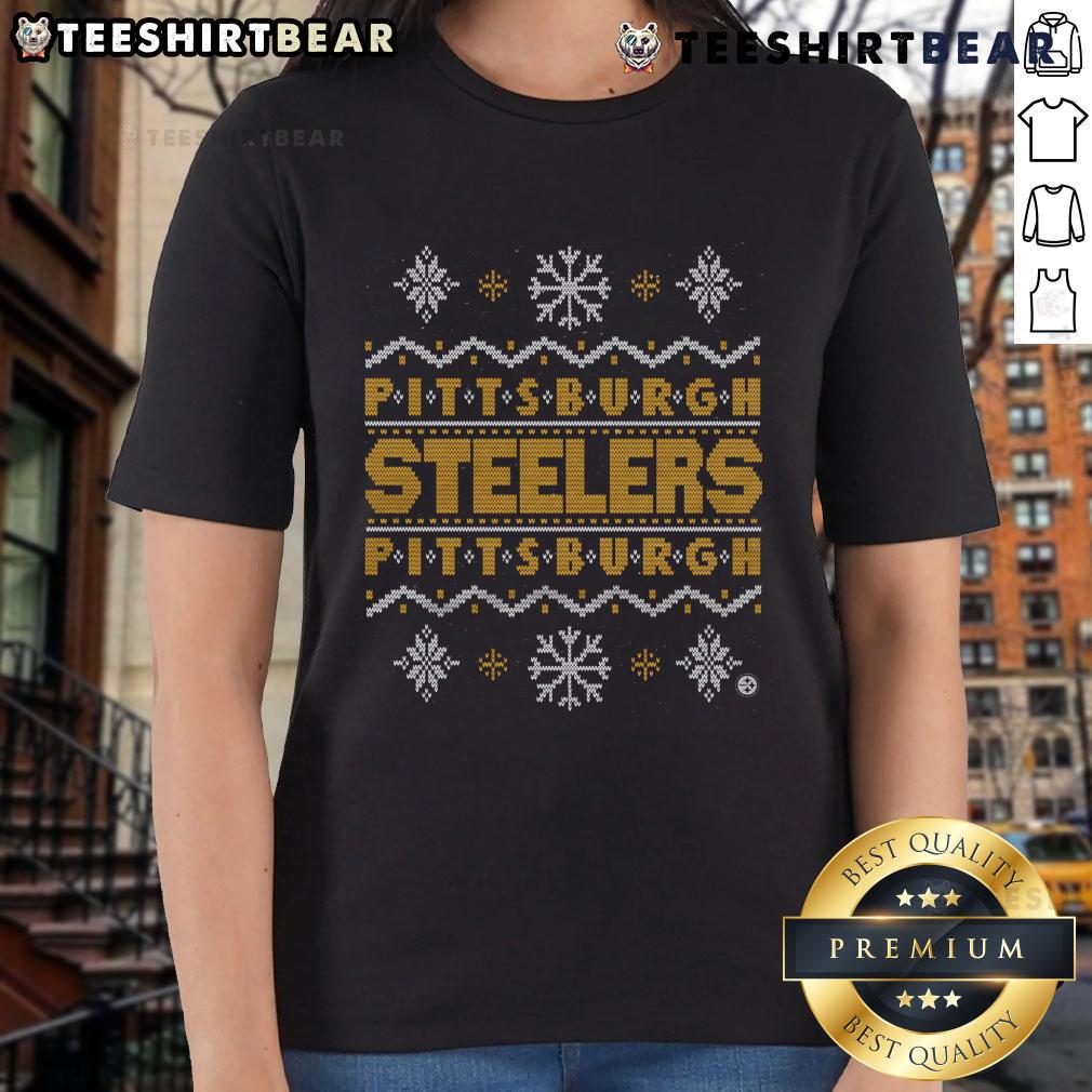 Good Pittsburgh Steelers Holiday Ladies Tee featuring team colors and festive design, perfect for game day celebrations.
