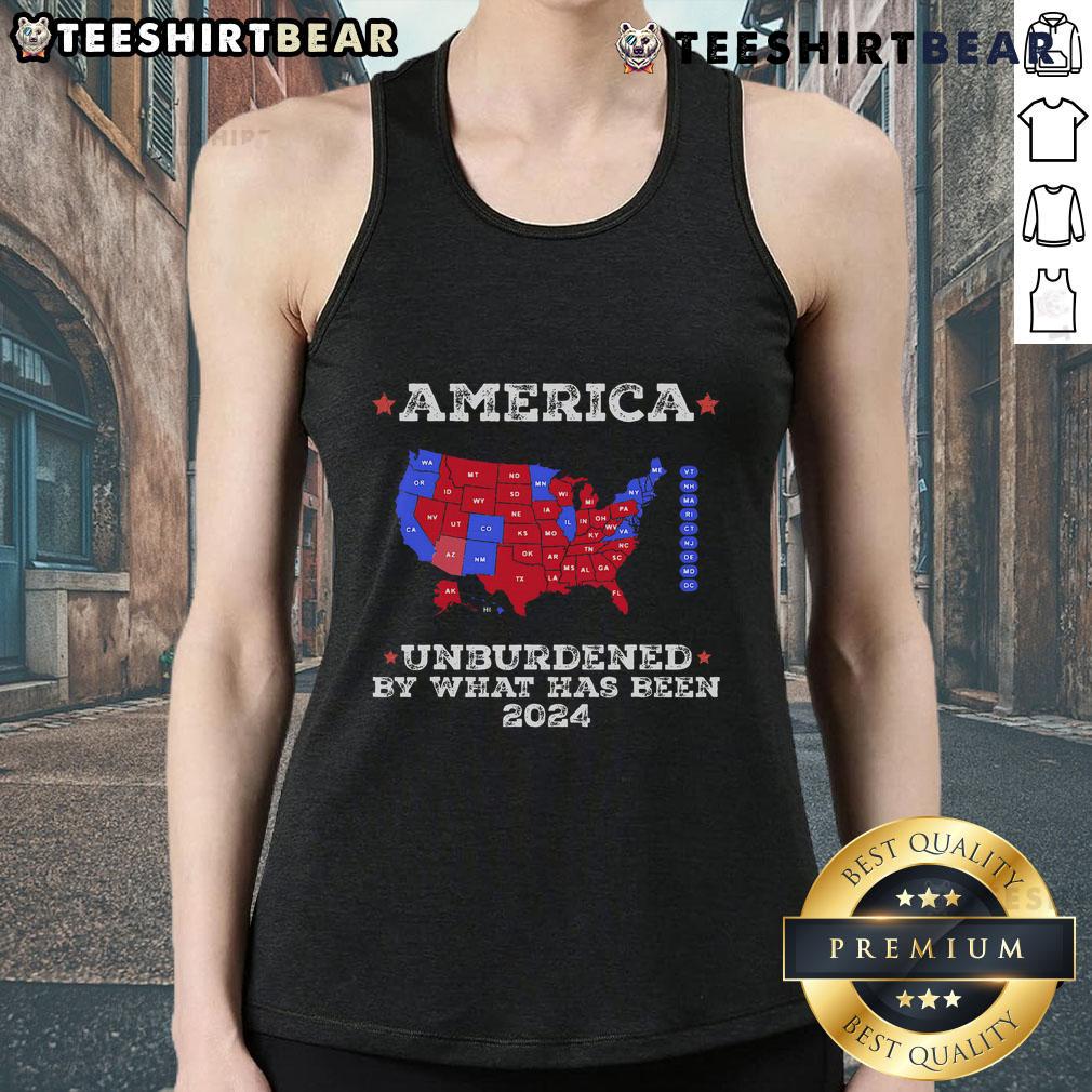 Good Retro America Unburdened by What Has Been 2024 tank top featuring a vintage design and bold graphic art.