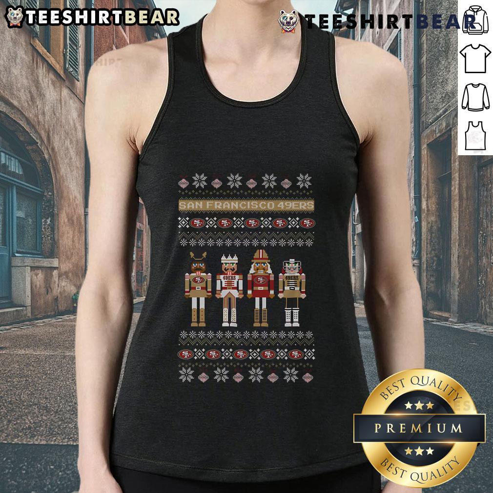 Good San Francisco 49ers holiday nutcracker tank top featuring festive design and team colors for fans.