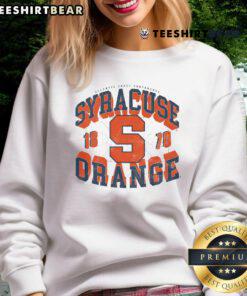 Syracuse Orange court sweatshirt featuring arched wordmark design, perfect for fans and casual wear.