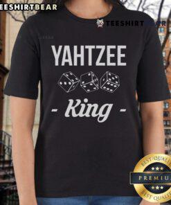 Good Yahtzee King Player Dice Game Ladies Tee featuring vibrant design, perfect for game night and Yahtzee enthusiasts.