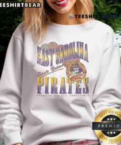 Alt Text: Happy East Carolina Pirates Baller Bounce Sweatshirt in purple, featuring a bold ECU logo and comfortable fit for fans.