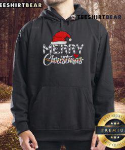 Funny family wearing Merry Christmas hoodies with Santa Claus design, celebrating the holiday season together.