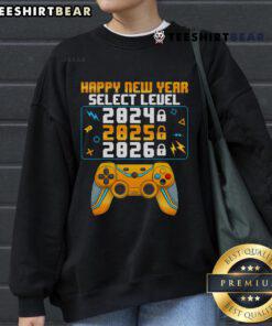 Alt Text: Happy New Year Select Level 2025 sweatshirt for New Year's Eve party, festive design and cozy fit.