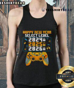 Happy New Year 2025 tank top design for New Year's Eve party featuring festive graphics and vibrant colors.