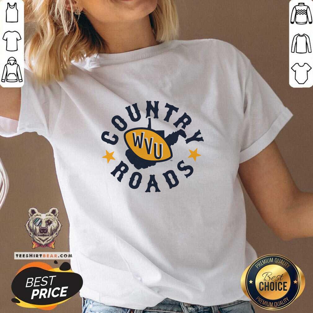 Hot Charlie Hustle Gray West Virginia Mountaineers Country Roads V-neck