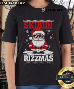 Hot Gen Alpha Slang Christmas Santa Skibidi Rizzmas Ladies Tee featuring festive design and trendy graphics for the holidays.