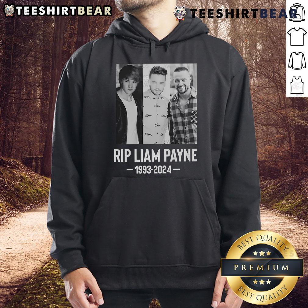 Stylish Hot Liam Payne RIP 1993-2024 hoodie featuring a bold graphic tribute in a trendy design.