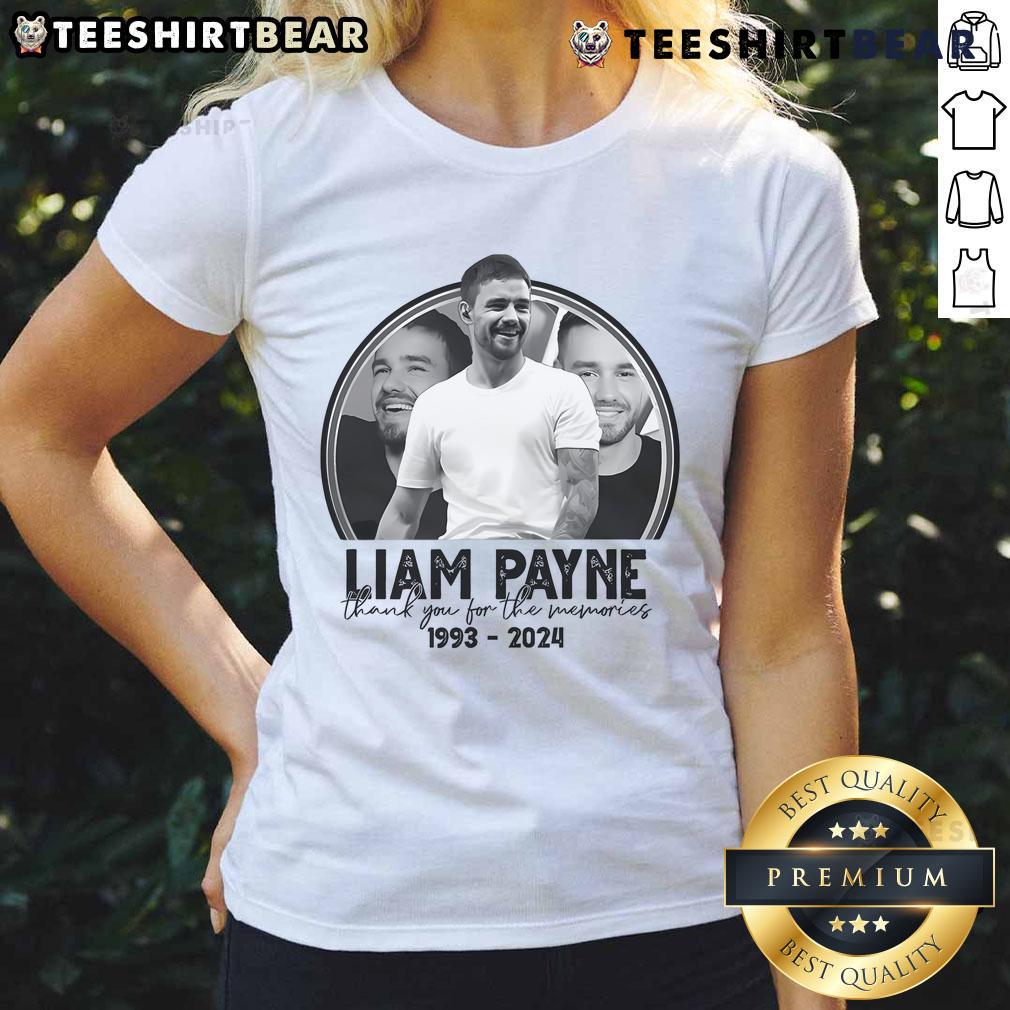 Hot Liam Payne 'Thank You For The Memories' 1993-2024 Ladies Tee featuring stylish design and vibrant colors.