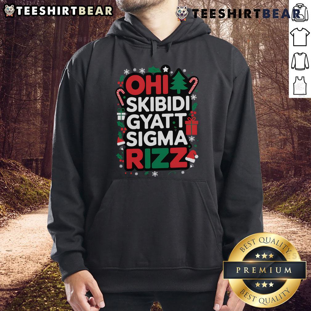 Trendy Hot Ohio Skibidi Gyatt Sigma Rizz Gen Alpha Xmas Hoodie featuring vibrant colors and stylish design for the holidays.