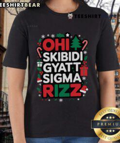 Hot Ohio Skibidi Gyatt Sigma Rizz Gen Alpha Xmas Ladies Tee featuring festive graphics and stylish design for holiday wear.