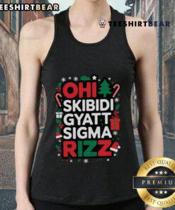 Trendy Hot Ohio Skibidi Gyatt Sigma Rizz Gen Alpha Xmas tank top featuring vibrant graphics for festive style.