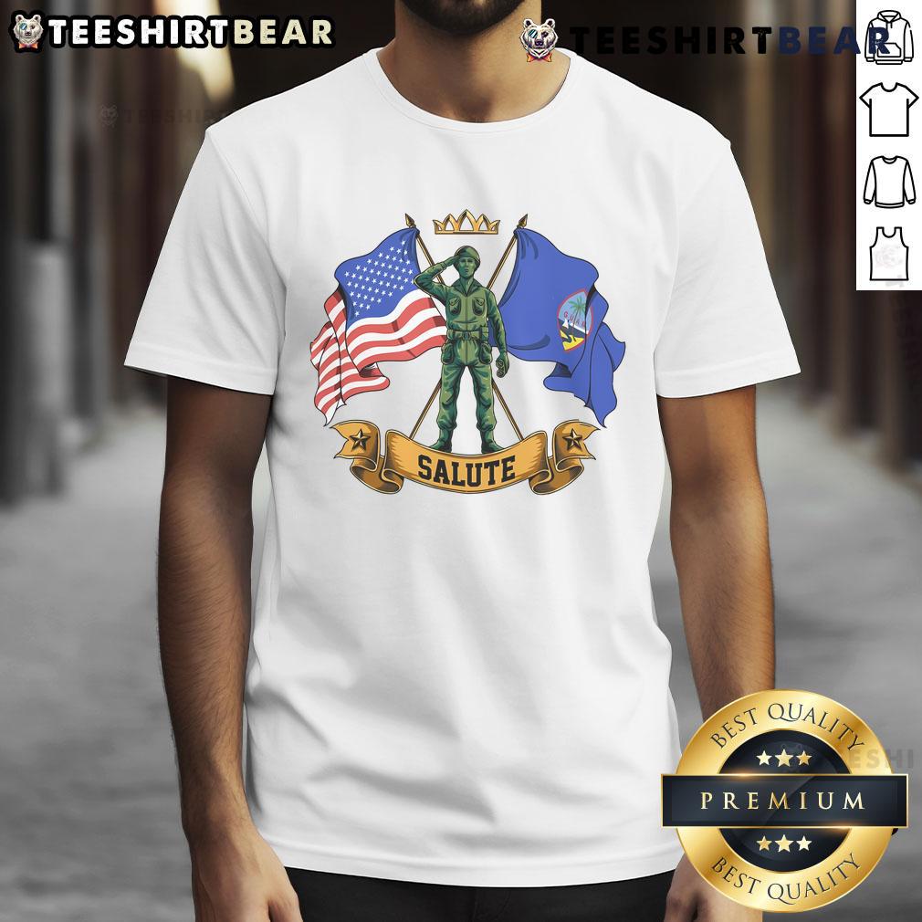 Hot Veterans Day Salute T-Shirt featuring patriotic design and bold text honoring military service. Perfect for celebrations.