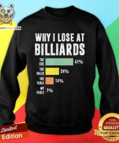 Hot Why I Lose At Billiards The Cue The Balls The Table My Fault Sweatshirt
