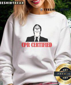 Nice CPR Certified Sweatshirt in navy blue, featuring bold lettering, perfect for first responders and safety enthusiasts.