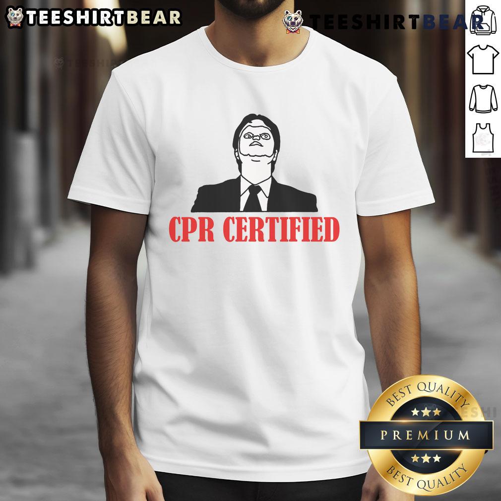 Nice CPR Certified T-Shirt featuring a bold design, perfect for first responders and CPR training enthusiasts.