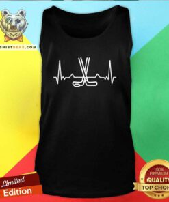 Nice Cool Ice Hockey Stick Heartbeat Tank-top