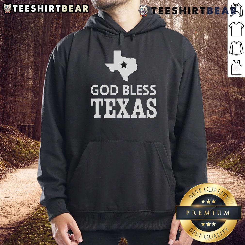 Nice God Bless Texas hoodie featuring a bold graphic design celebrating Texas pride and style.