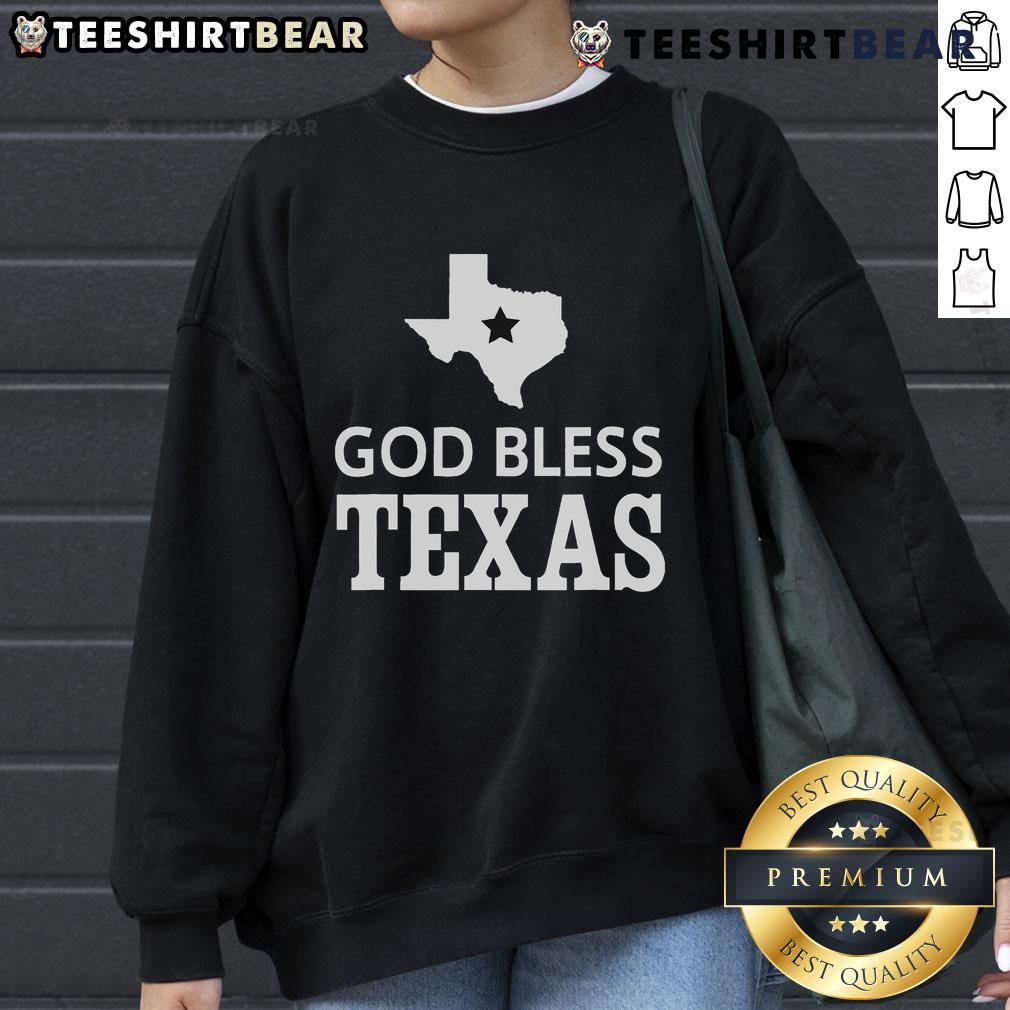 Cozy Nice God Bless Texas sweatshirt in vibrant colors, perfect for showing Texas pride and style.