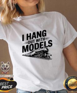 Nice I Hang Out With Models Conductor Model Train Railway V-neck