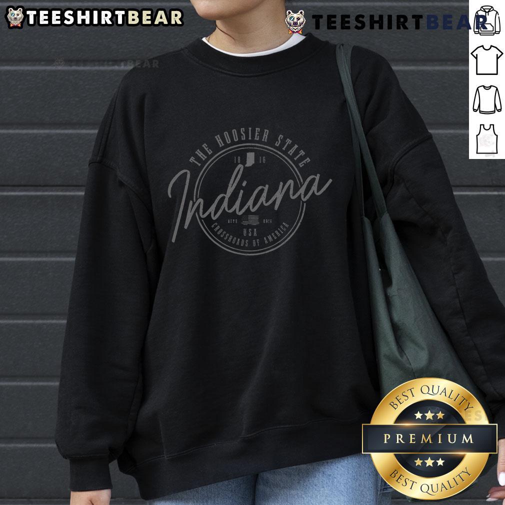 Patriotic Pride Indiana sweatshirt featuring 'Nice Indiana The HOOSIER State Est 1816' design for Indiana fans.