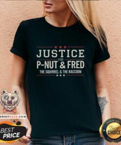 Nice Justice For P-Nut The Squirrel And Fred The Raccoon V-neck
