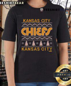 Nice Kansas City Chiefs holiday ladies tee featuring festive design, perfect for cheering during football season.
