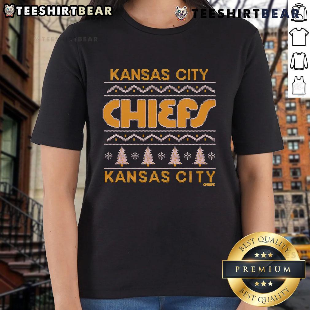 Nice Kansas City Chiefs holiday ladies tee featuring festive design, perfect for cheering during football season.