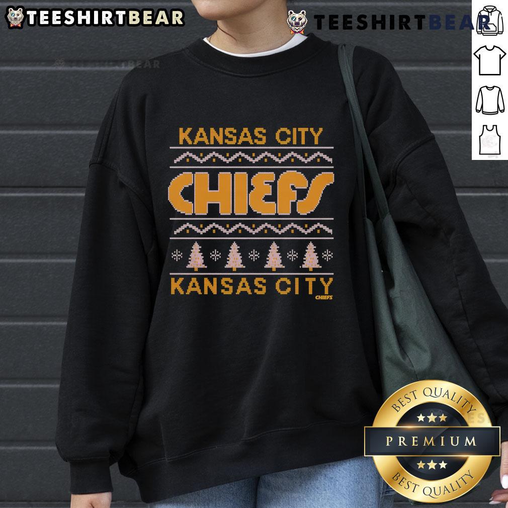 Cozy Nice Kansas City Chiefs holiday sweatshirt featuring team colors and logo, perfect for festive game day spirit.