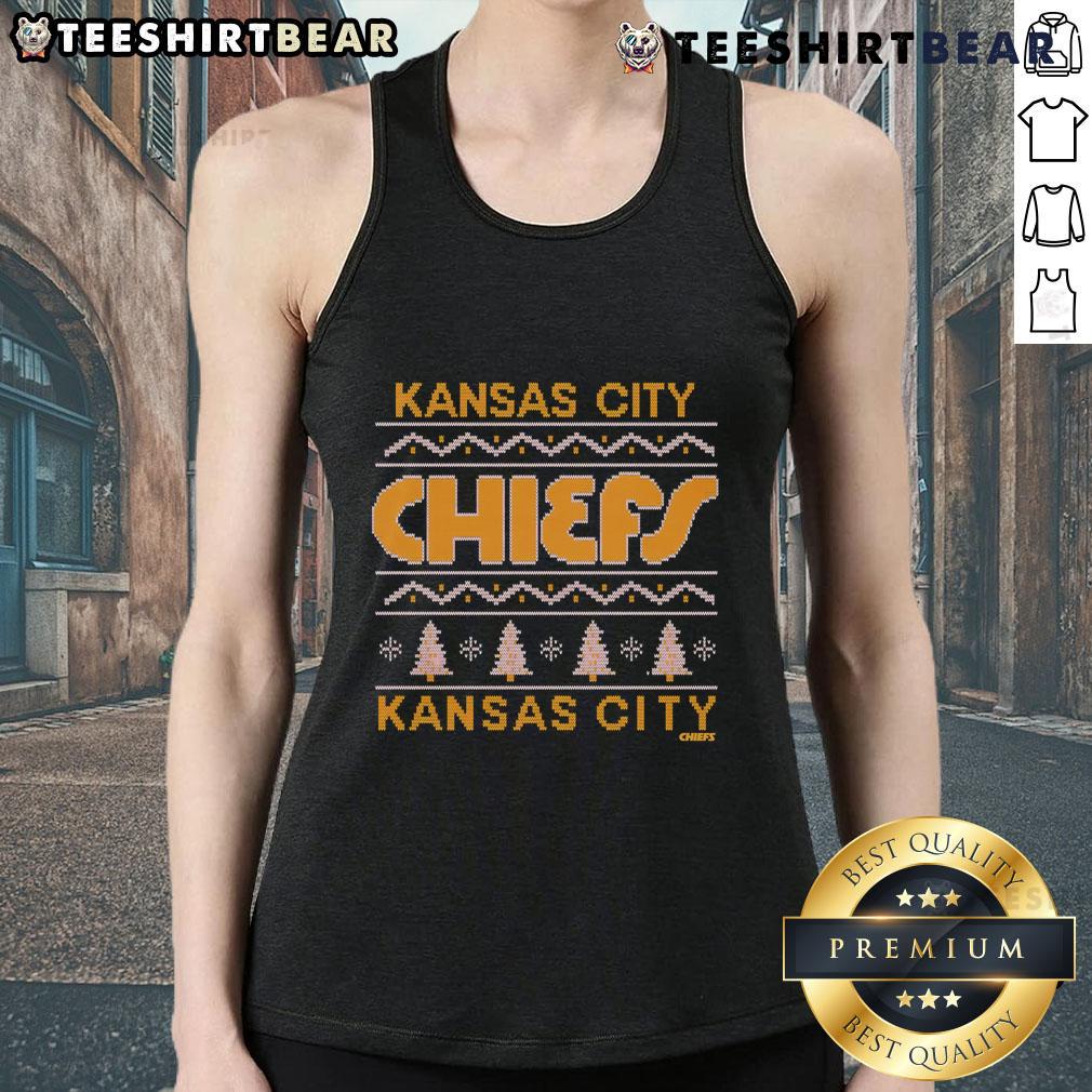 Stylish Nice Kansas City Chiefs holiday tank top featuring team colors, perfect for festive game day celebrations.