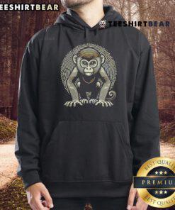 Nice monkey fingerprint design on a stylish hoodie, featuring a playful ape and primate theme for animal lovers.