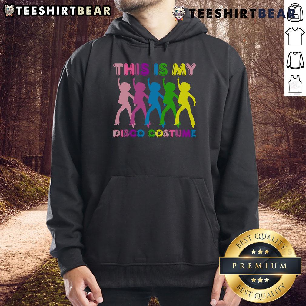 1970s hoodie disco costume worn at a family party, showcasing vibrant colors and retro style for a fun nostalgic look.