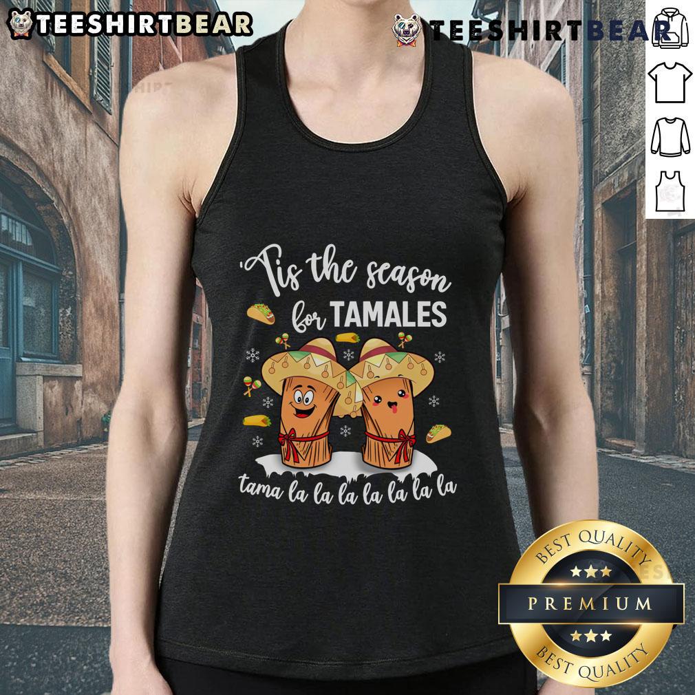 Festive tank top featuring 'Tis The Season for Tamales' design, perfect for celebrating a Mexican Christmas.