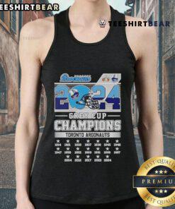 Official 2024 Grey Cup Champions Toronto Argonauts tank top featuring team logo and colors, perfect for fans.