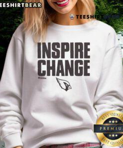 Official Arizona Cardinals Inspire Change sweatshirt featuring team logo and motivational design in vibrant colors.
