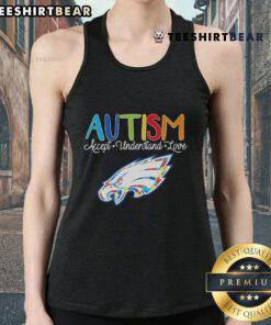 Official Autism Accept Understand Love Philadelphia Eagles NFL 2024 tank top featuring vibrant team colors and logo.